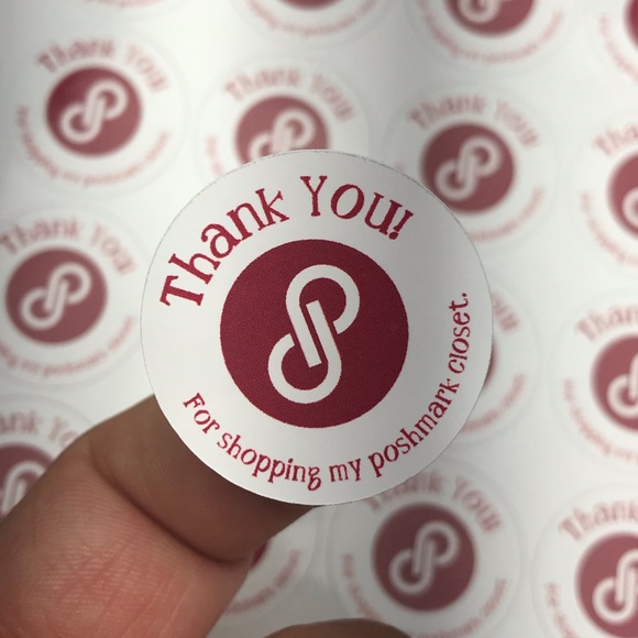 60 Poshmark thank you stickers round 1.25” glossy - Picture 3 of 5